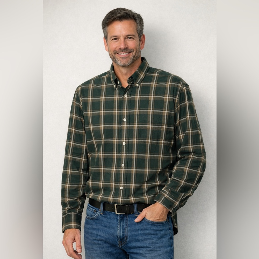 Uniqlo Dark Green Plaid Button Down Shirt
A4